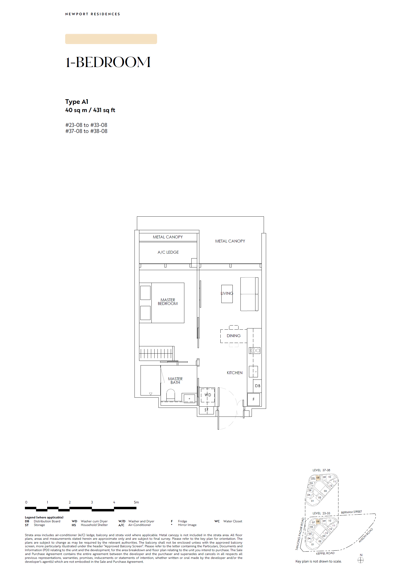 Newport Residences 1 Bedroom Floor Plan 1