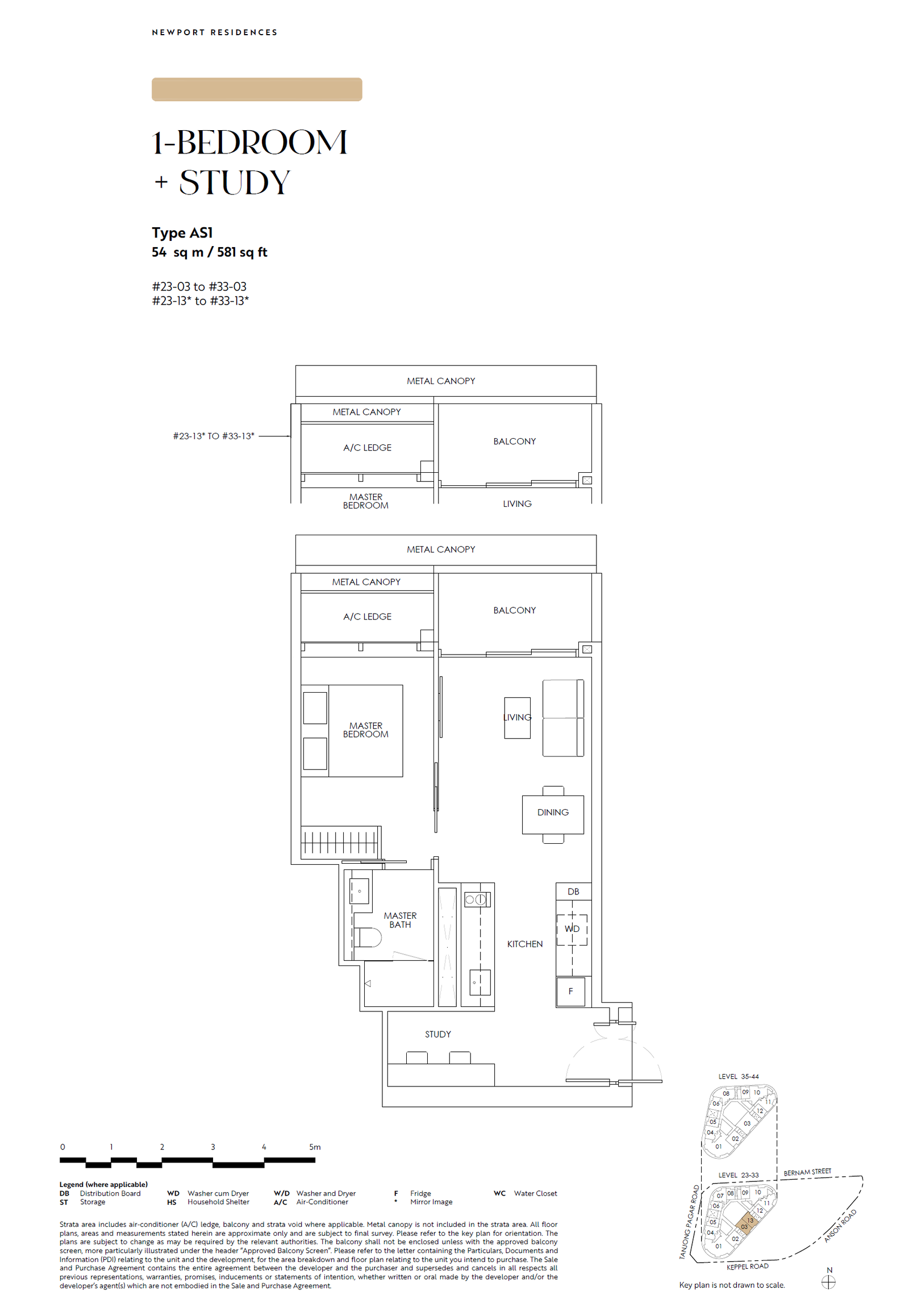 Newport Residences 1 Bedroom Floor Plan 3