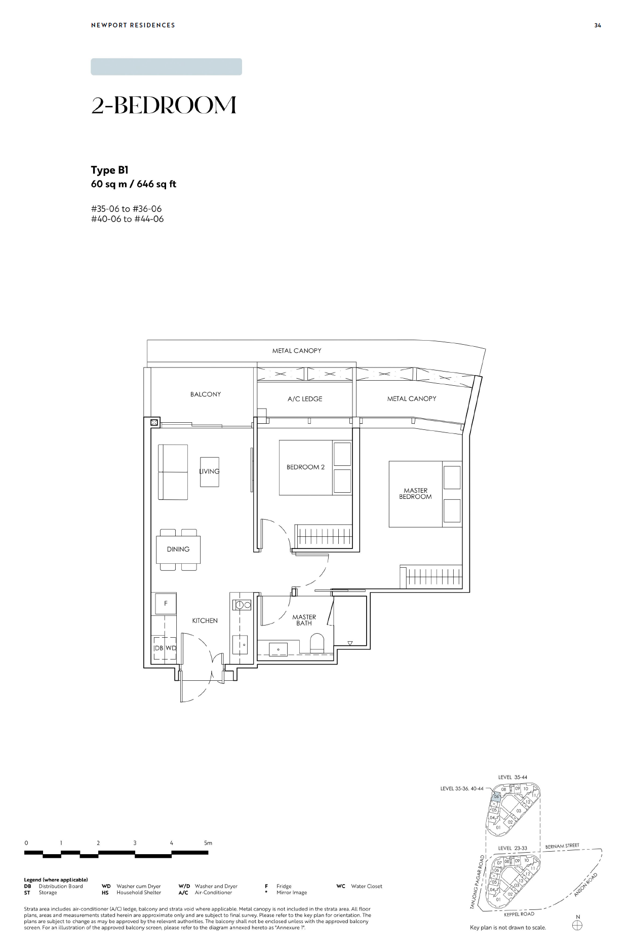 Newport Residences 1 Bedroom Floor Plan 6